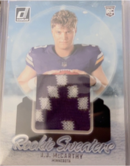 2024 Donruss Rookie Holiday Sweater #RHS-JJM J.J. McCarthy — front