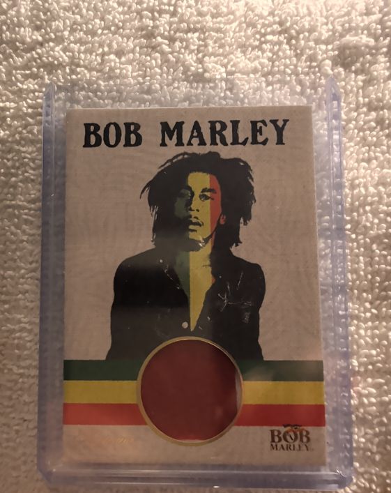 Bob Marley Memorabilia Card with Fabric Swatch — front