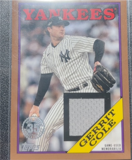 2023 Topps Series 2 #88R-GC Gerrit Cole 1988 Topps Baseball Relic — front