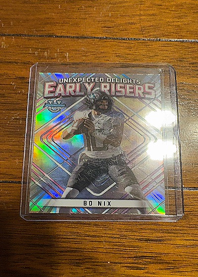 2023 Bowman University Chrome Unexpected Delights Early Risers #ER-9 Bo Nix — front