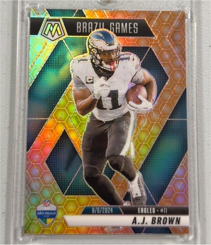 2025 Panini Mosaic #266 A.J. Brown Brazil Games — front