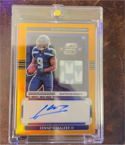 2022 Panini Contenders Optic Rookie Patch Autographs #RPA Kenneth Walker III — front