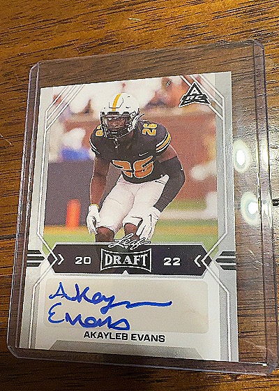 2022 Leaf Draft - Autographs #BA-AE1 Akayleb Evans — front