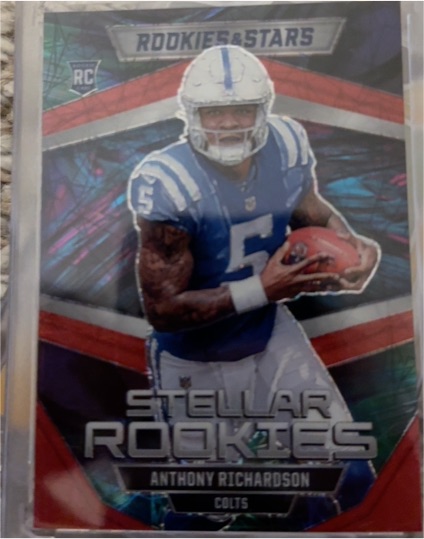 2023 Panini Rookies & Stars #SR-6 Anthony Richardson Stellar Rookies Red Plaid — front