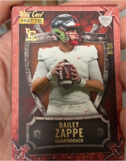 2022 Wild Card Matte Weekend Warrior #WW-3 Bailey Zappe — front