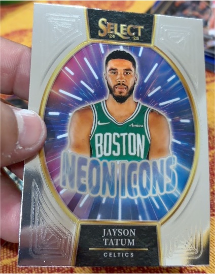 2024-25 Panini Select #18 Jayson Tatum Neon Icons Boston Celtics — front