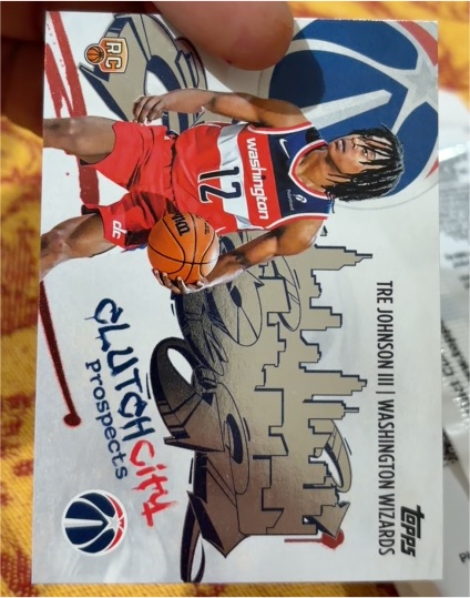 2025-26 Topps Clutch City Prospects #CC6 Tre Johnson III — front