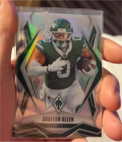 2025 Panini Phoenix Football Silver Prizm Braelon Allen New York Jets — front
