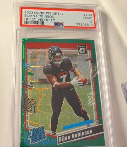2023 Panini Donruss Optic #206 Bijan Robinson Green Velocity — front