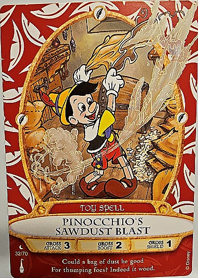 2012 Disney Sorcerers of the Magic Kingdom #32 Pinocchio's Sawdust Blast — front