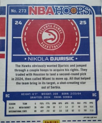 2024 Panini NBA Hoops #273 Nikola Djurisic — front