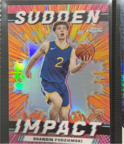 2023-24 Topps Chrome Sudden Impact #SI-9 Brandin Podziemski — front