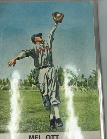 1961 Golden Press Baseball #1 Mel Ott — front