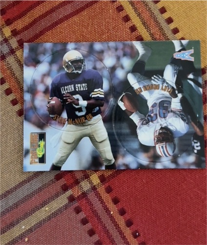 1995 Pro Line Pogs #C-12 Steve McNair / Gary Brown Houston Oilers RC — front