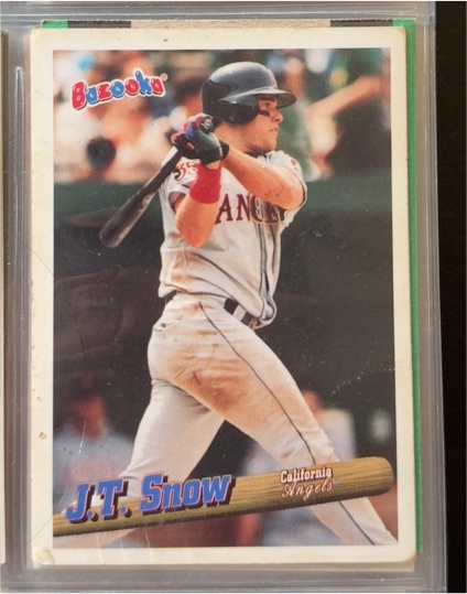 1996 Topps Bazooka #2 J.T. Snow — front