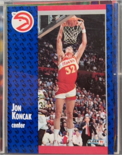 1991-92 Fleer #2 Jon Koncak Atlanta Hawks — front