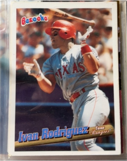 1996 Topps Bazooka #104 Ivan Rodriguez — front
