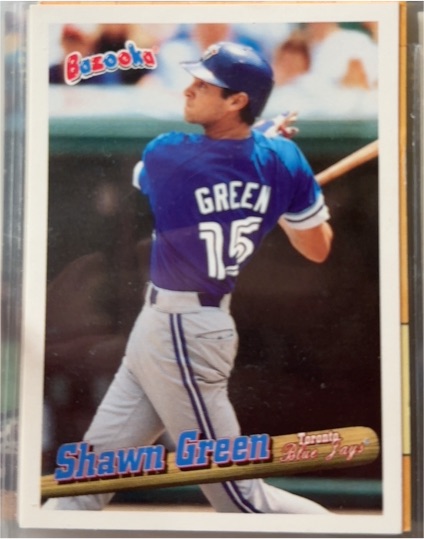 1996 Topps Bazooka #105 Shawn Green — front