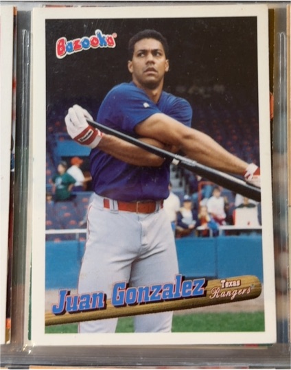 1996 Topps Bazooka #73 Juan Gonzalez — front