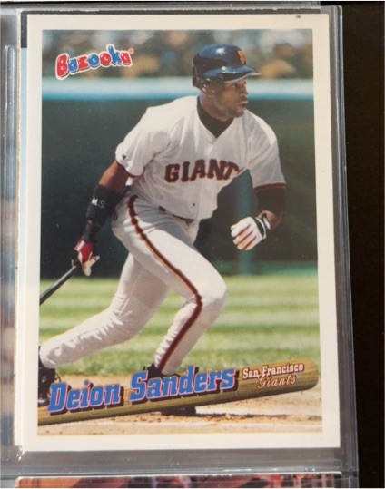 1996 Topps Bazooka #130 Deion Sanders — front