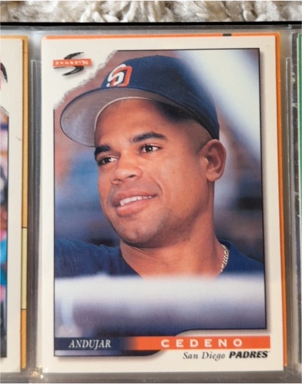 1996 Score #121 Andujar Cedeno — front