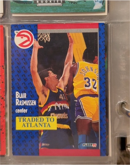 1991-92 Fleer #52 Blair Rasmussen Atlanta Hawks — front