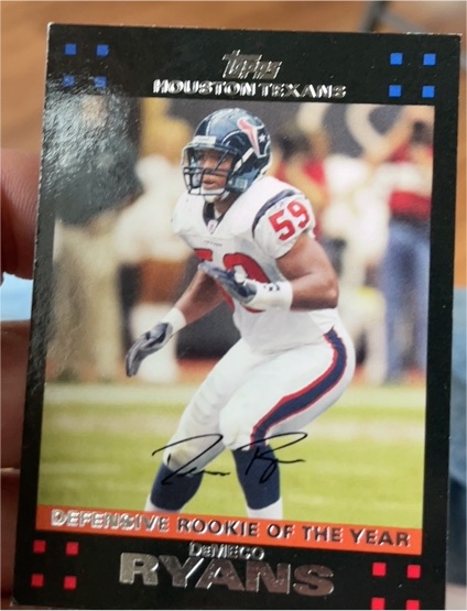 2007 Topps #427 Demeco Ryans Houston Texans Defensive Rookie of the Year — front