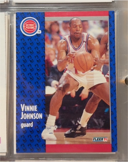 1991 Fleer #61 Vinnie Johnson — front