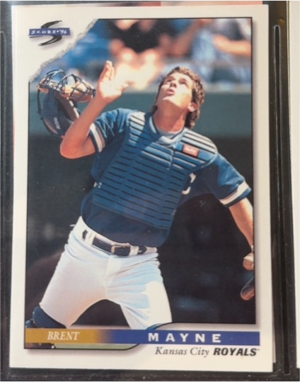 1996 Score #187 Brent Mayne Kansas City Royals — front