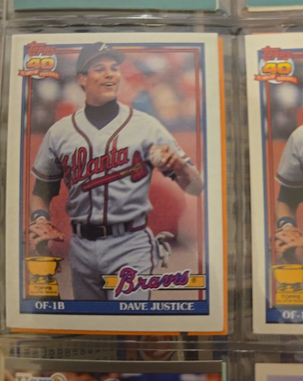1991 Topps #329 Dave Justice — front
