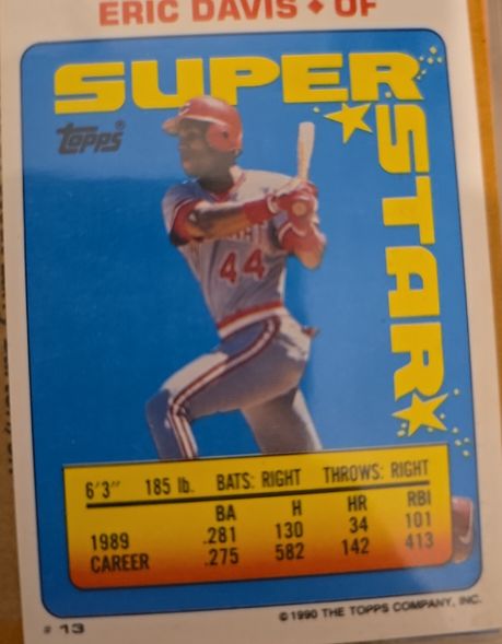 1990 Topps Super Star #13 Eric Davis — front