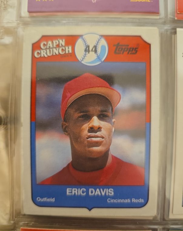 1989 Topps Cap'n Crunch #14 Eric Davis — front