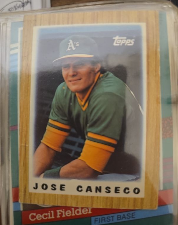 1987 Topps League Leaders Minis #68 Jose Canseco — front