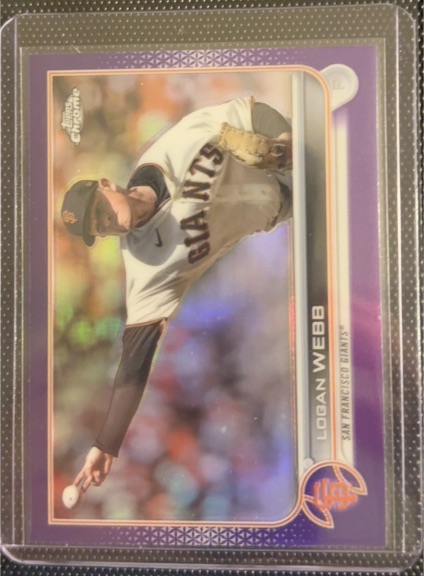 2022 Topps Chrome Update #USC62 Logan Webb Purple Refractor — front