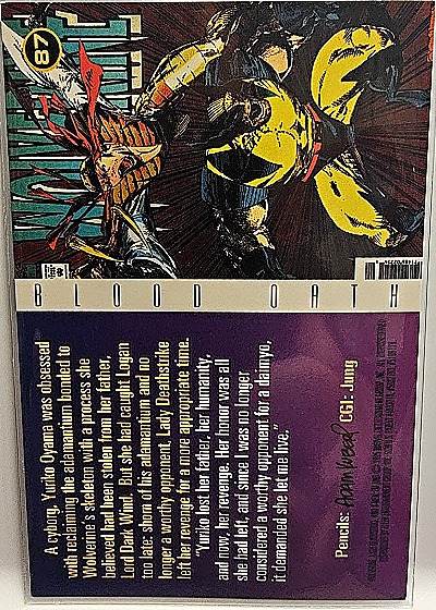1996 Fleer X-Men #87 Blood Oath Wolverine Lady Deathstrike — back