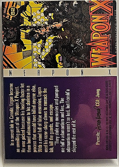 1996 Fleer Marvel X-Men #82 Weapon X Wolverine Timeline — back
