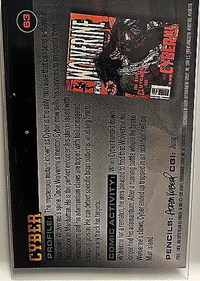 1996 Fleer X-Men #63 Cyber — back