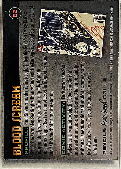 1995 Fleer Ultra X-Men Chromium #62 Blood Scream — back