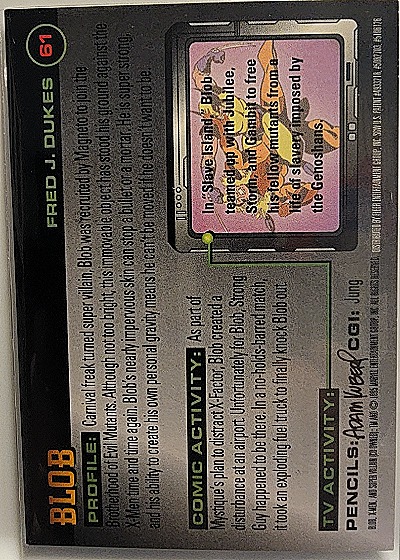 1996 Fleer Marvel X-Men #61 Blob — back