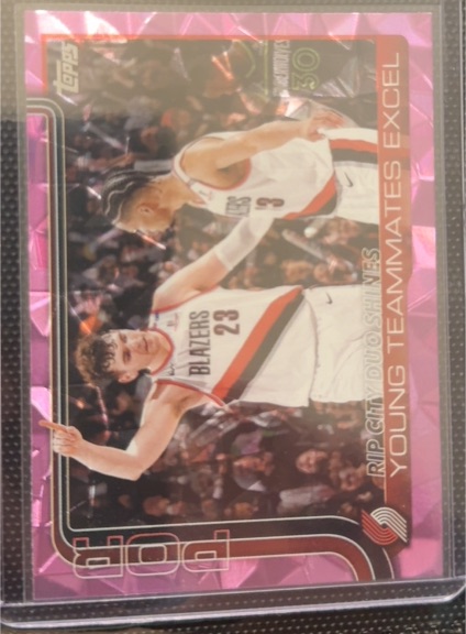 2025-26 Topps #289 Rip City Duo Shines: Young Teammates Excel Shaedon Sharpe — front