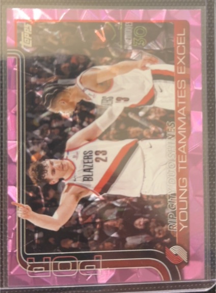 2025-26 Topps #289 Rip City Duo Shines: Young Teammates Excel Shaedon Sharpe — front