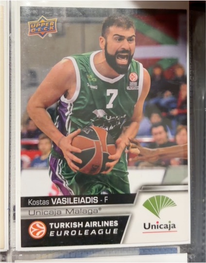 2015-16 Upper Deck Turkish Airlines Euroleague #E-07 Kostas Vasileiadis — front