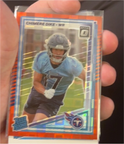 2025 Panini Donruss #387 Chimere Dike Rated Rookie Red Pandora Optic Preview — front