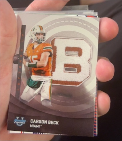 2025 Bowman Chrome University #LU-12 Carson Beck Lettered Up — front