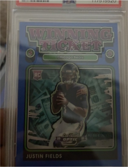 2021 Panini Contenders Optic #WT11 Justin Fields Winning Ticket — front