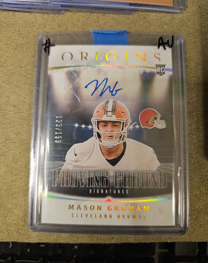 2025 Panini Origins Proving Ground Signatures #PGD-MG Mason Graham — front
