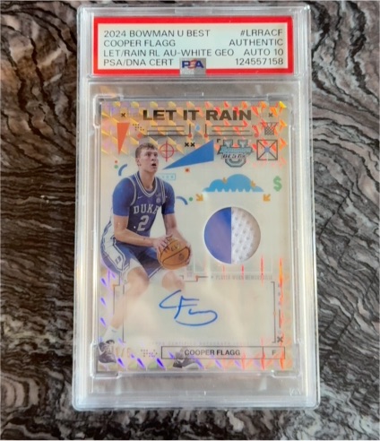 2024 Bowman U Best #LRRA-CF Cooper Flagg Let It Rain Relic Auto — front
