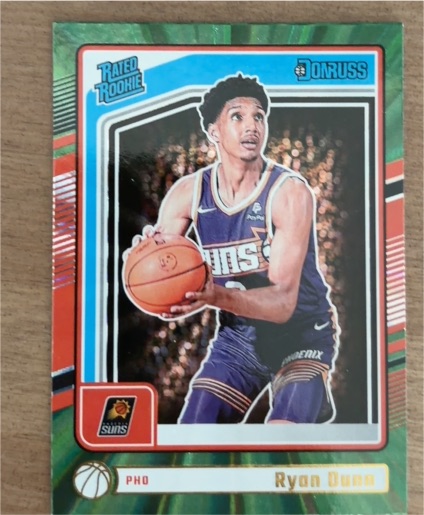 2024-25 Panini Donruss #214 Ryan Dunn Rated Rookie Green Laser — front