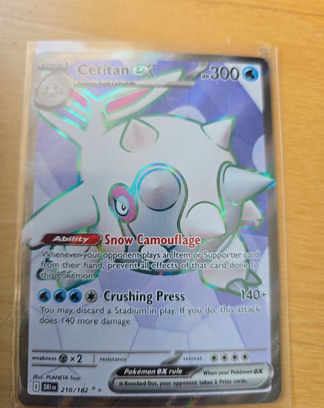2025 Pokemon Destined Rivals #210 Cetitan ex — front