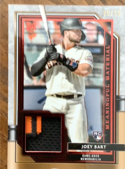 2021 Topps Museum Collection Meaningful Material Relics Ruby #MMR-JB Joey Bart — front